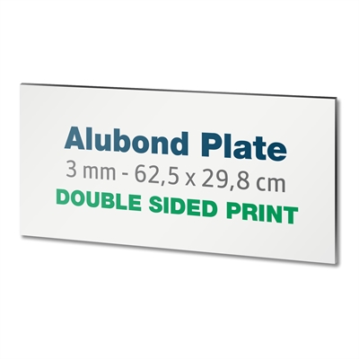 3mm Alu Dibond Platte - inkl. doppelseitigen Druck | 62,5 x 29,8 cm