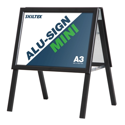 Alu-Sign Schwarz Mini Plakatständer – DIN A3