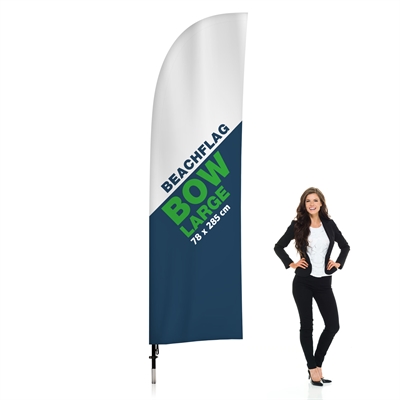 BeachFlag Bow - LARGE - 78x285 cm - Inkl. Druck