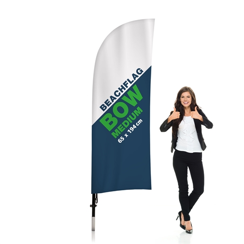 BeachFlag Bow - MEDIUM - 65x194 cm - Inkl. Druck