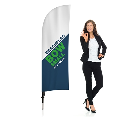 BeachFlag Bow - SMALL - 47x156 cm - Inkl. Druck