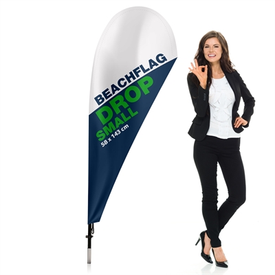 BeachFlag Drop - SMALL - 58x143 cm - Inkl. Druck