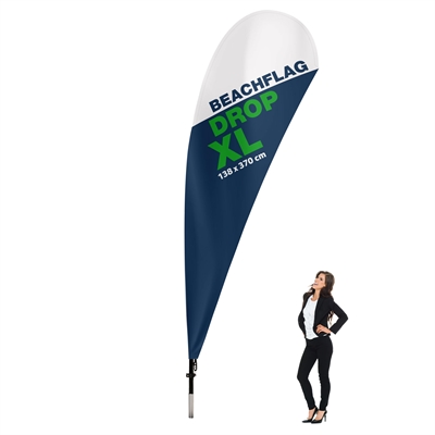 BeachFlag Drop - XL - 138x370 cm - Inkl. Druck