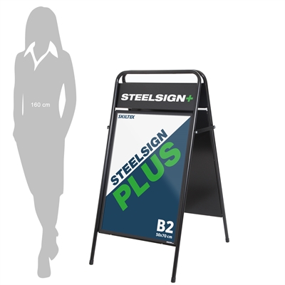 SteelSign PLUS Schwarz Kundenstopper - 50x70 cm