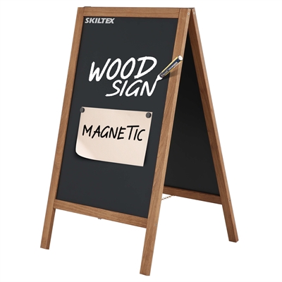 Wood-Sign Holz Kundenstopper mit magnetischer Tafel