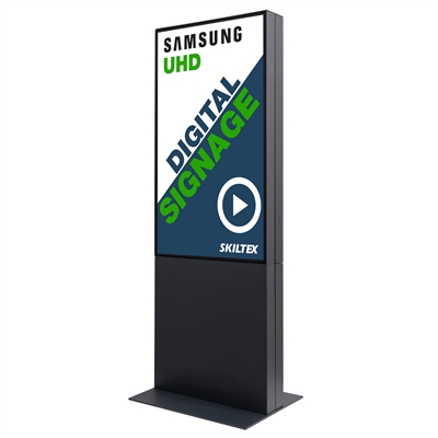 Doppelseitige Smart-Line Totem Digitale Infostele mit 50" Display - Schwarz