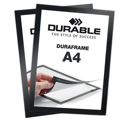 Selbstklebende A4 Magnetrahmen - Duraframe® Schwarz - 2er-Pack