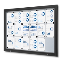 Schwarz Premium Whiteboard Schaukasten Außen - 18xA4