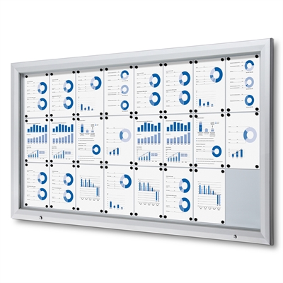 Premium Whiteboard Schaukasten Außen - 24xA4 | B1 Brandschutz