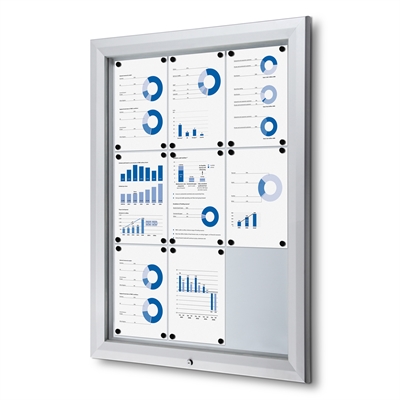 Premium Whiteboard Schaukasten Außen - 9xA4 | B1 Brandschutz